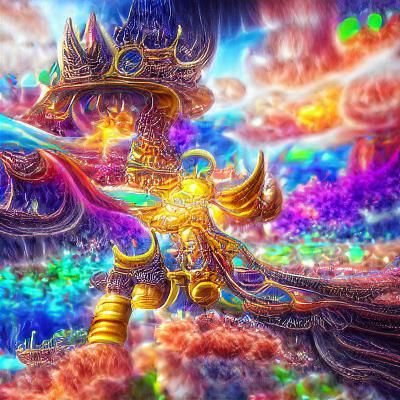 Cinematic view of an unlimited magical god beautiful detaile...