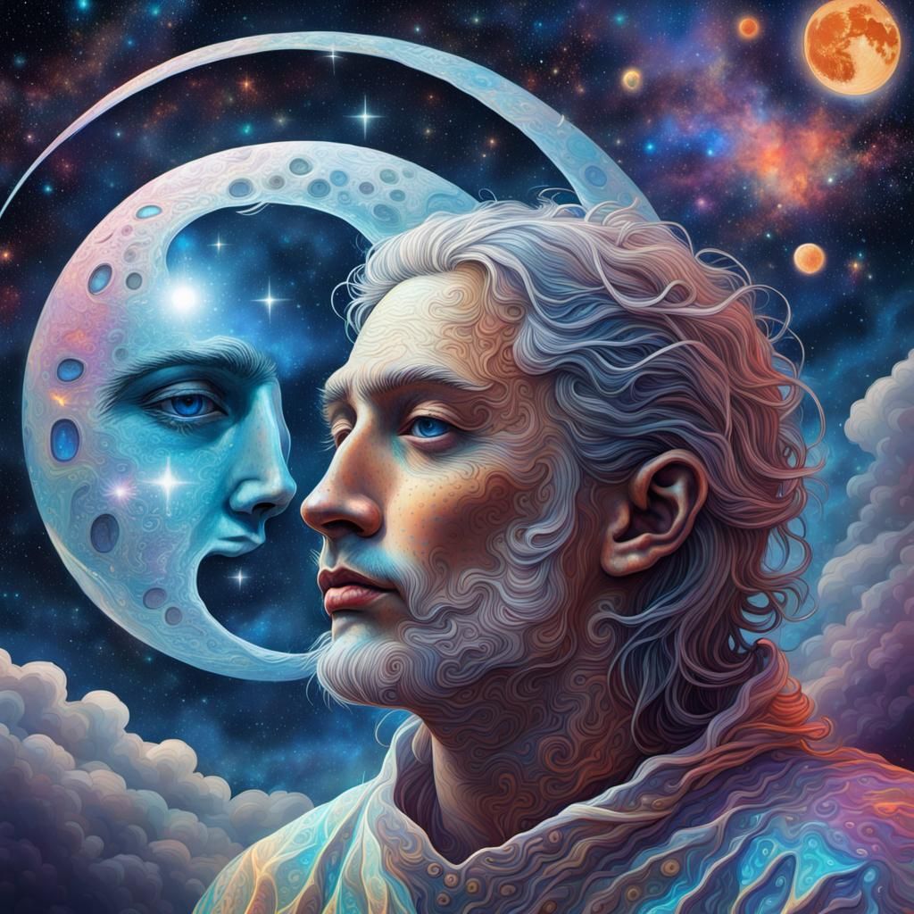 the man and the moon