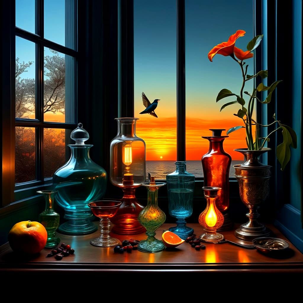 Surreal Retro Glassware Dreamscape