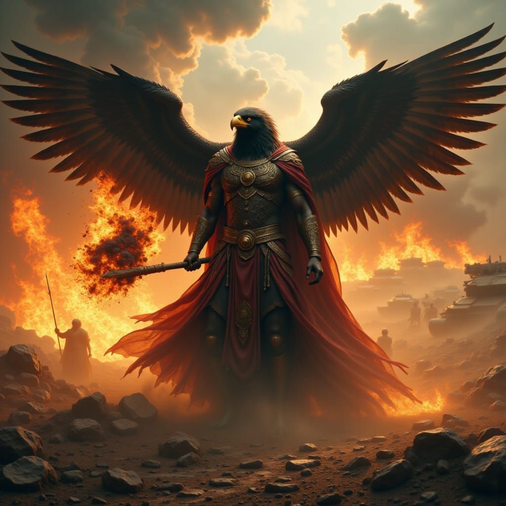 Arnhǫfdi Teutates is the eagle headed god of authority, protection, wisdom, knowledge, healing, war, battle, victory, and sorcery. He is pat...