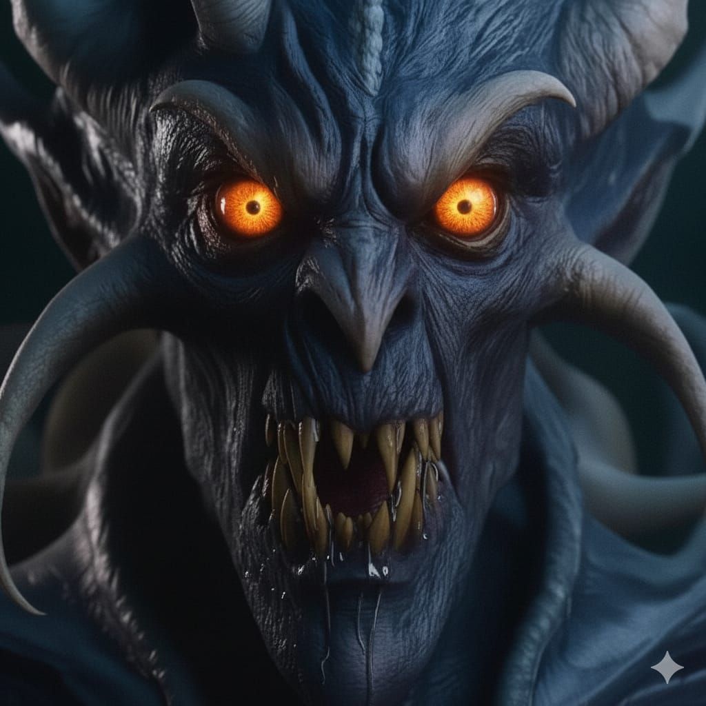 Very terrifying Pure evil Sleep paralysis demon staring dire...