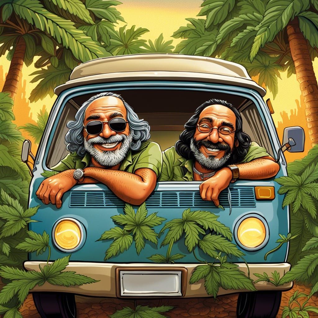 Caricature Cheech and Chong Illustration - AI Generated Artwork ...