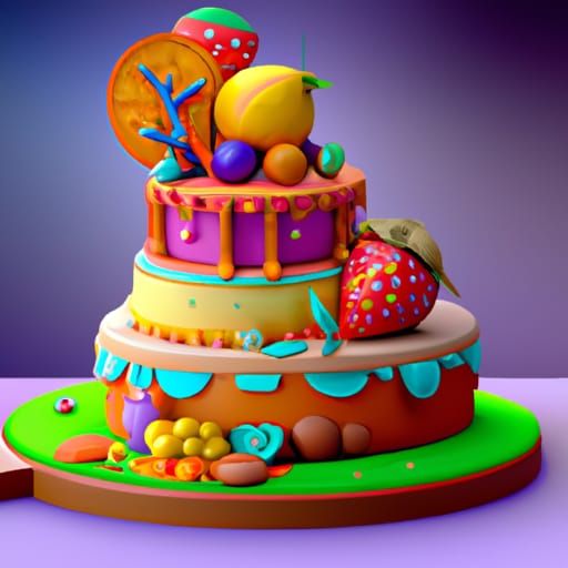 cake with fruit decorations