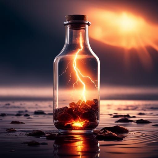 Bottled lightning AI Generated Artwork NightCafe Creator