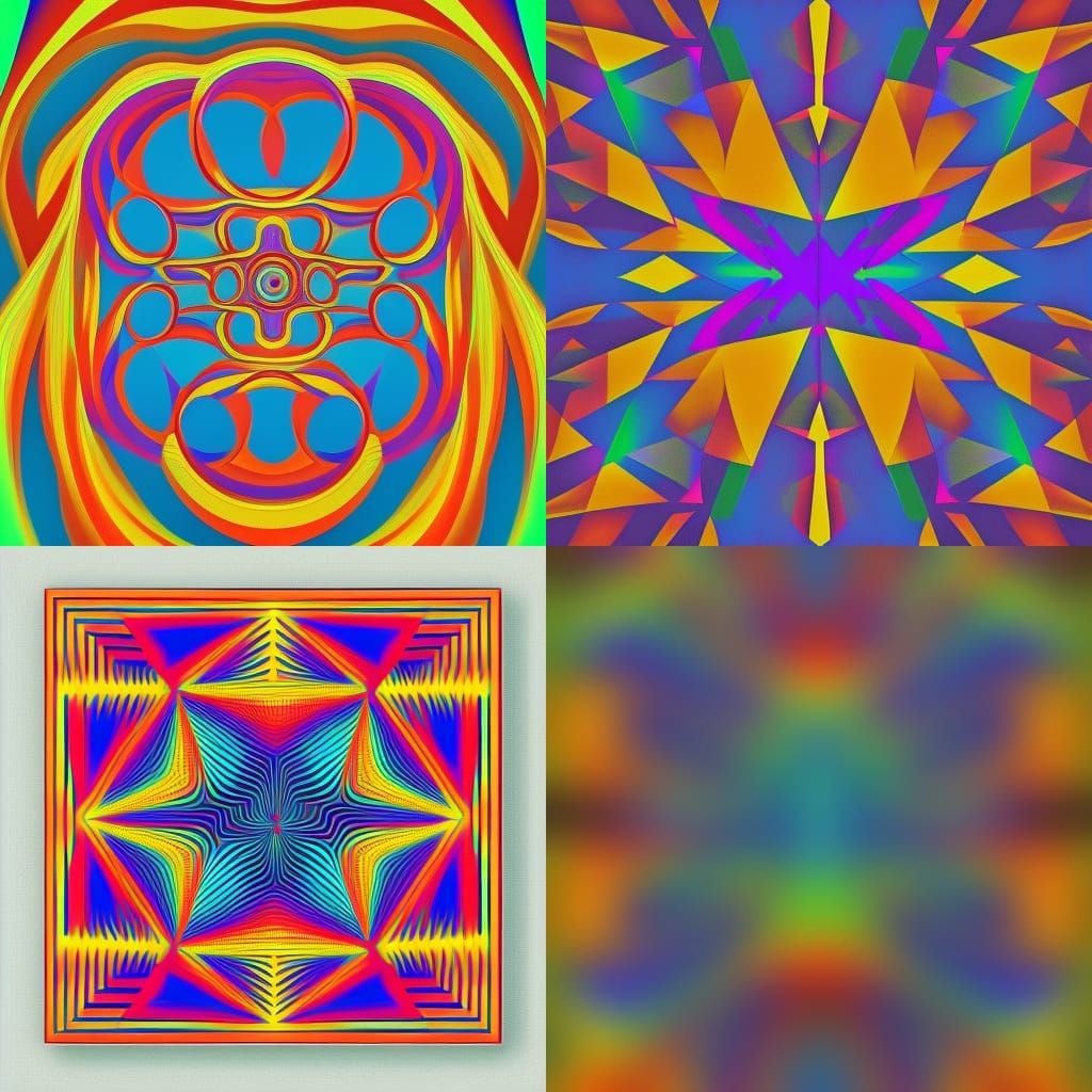 Psychedelic Hypnotic Visual Illusion Screen print, pop art, ...