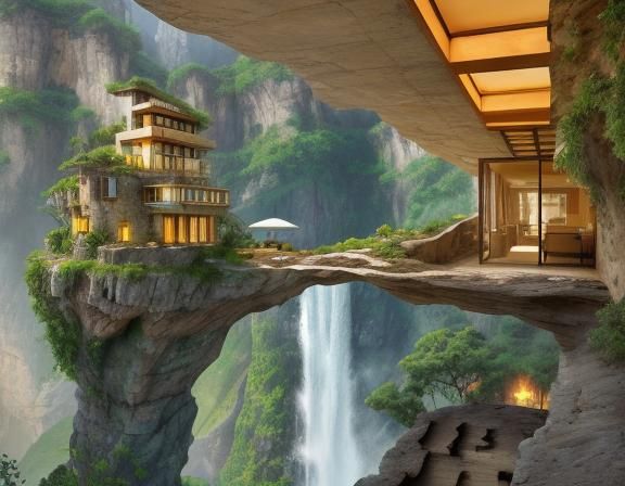 A stunning scene of an incredible impossible architecturally...