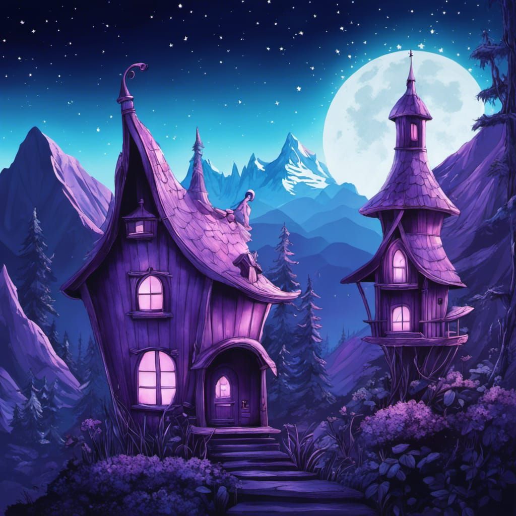 Purple Fantasy Fairy Houses