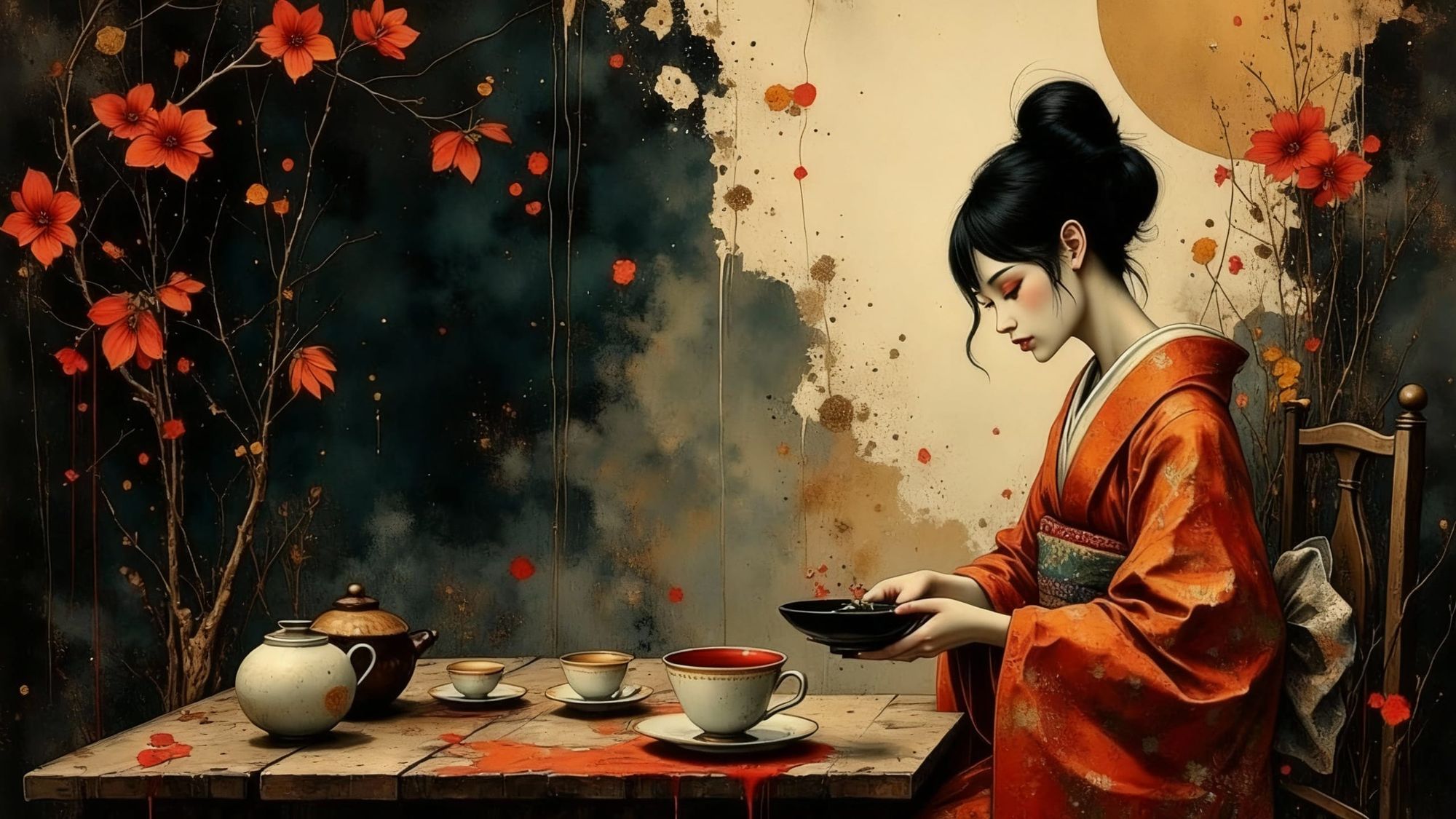 Geisha serving tea