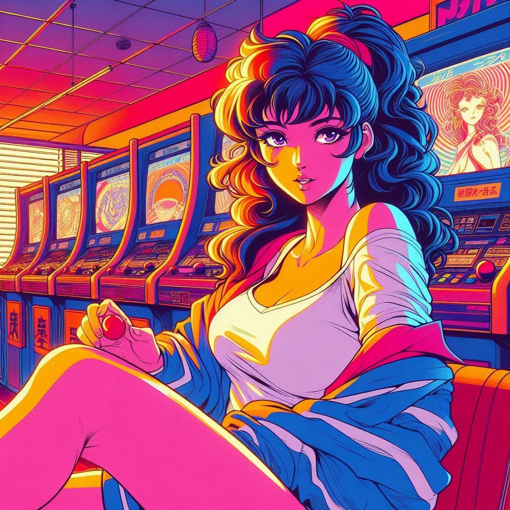a 1980s anime style image of a woman drawn in human anime ar...