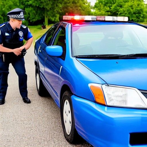 blue honda civic getting pulled over by police