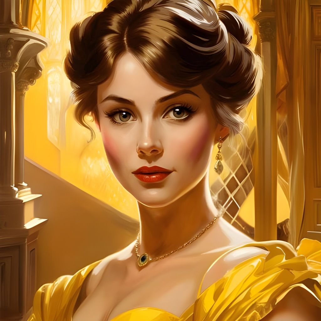 smirk, Highly detailed, intricate, detailed pupils, belle from disney ...