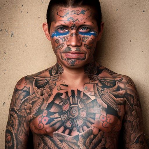 Mayan tattooed native