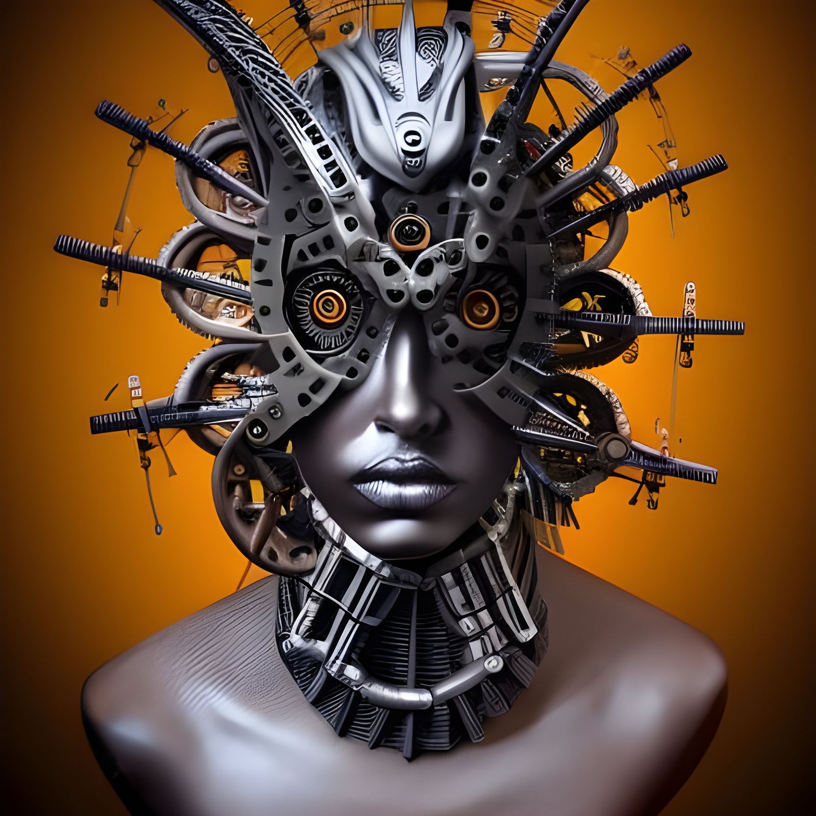 Mechanical mask - AI Generated Artwork - NightCafe Creator