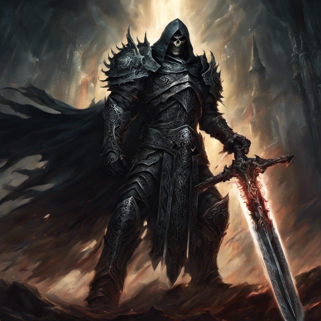 Death Knight wielding a massive greatsword - AI Generated Artwork ...