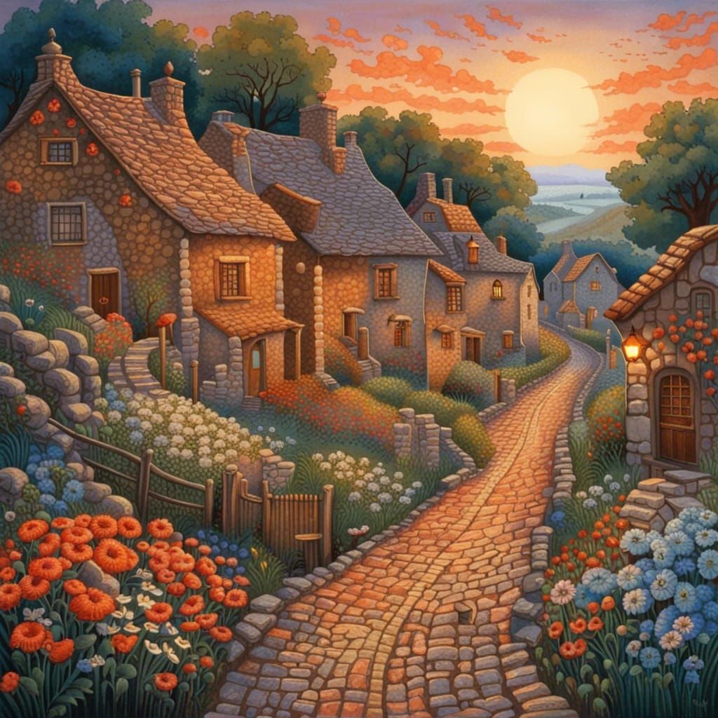 Daybreak In A Countryside Village