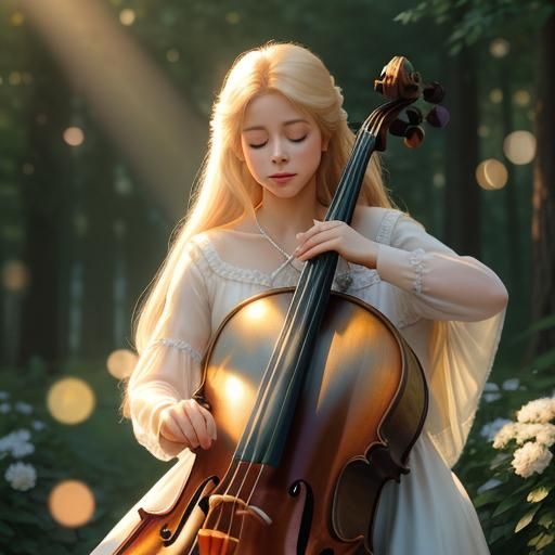 woman playing cello