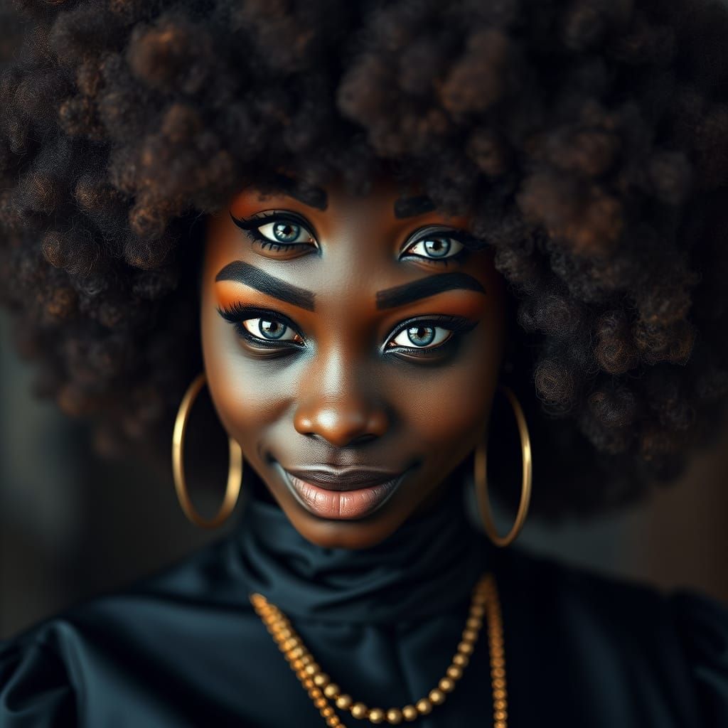 Enigmatic Beauty in Satin Splendor