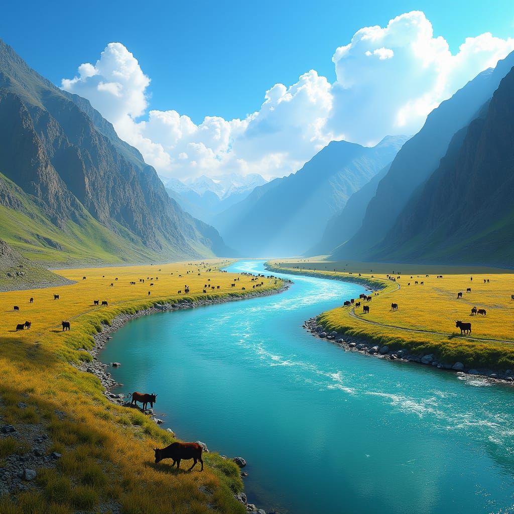 Yarlung Tsangpo River Gorge: A Breathtaking Matte Painting