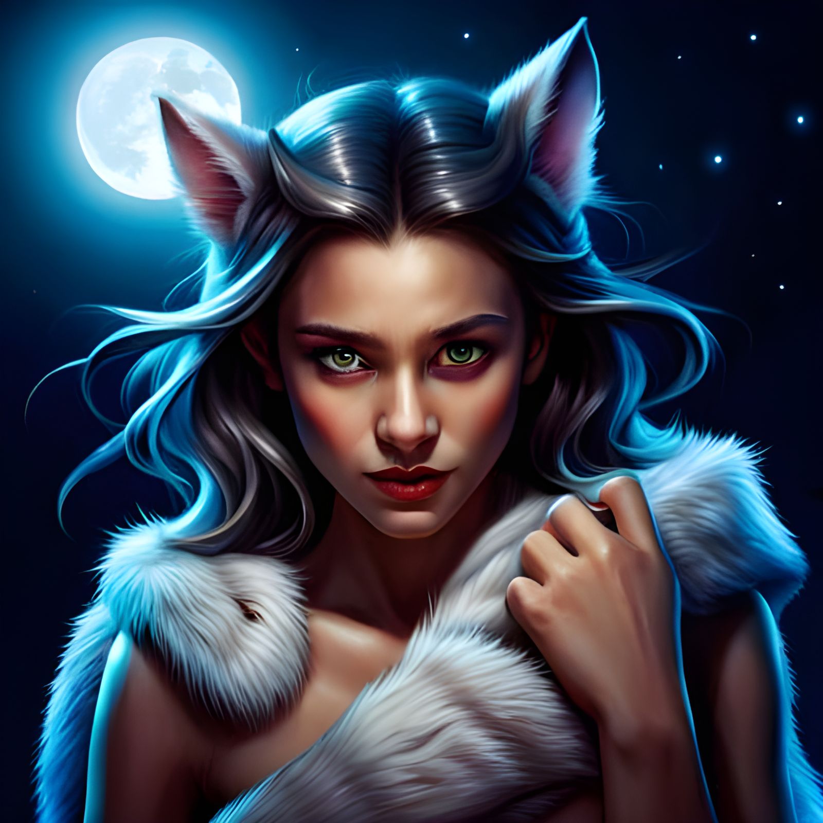 Moonlit Girl - AI Generated Artwork - NightCafe Creator