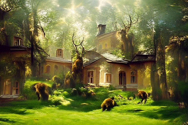 Woodland manor | Albert Bierstadt & Ivan Shishkin - AI Generated ...