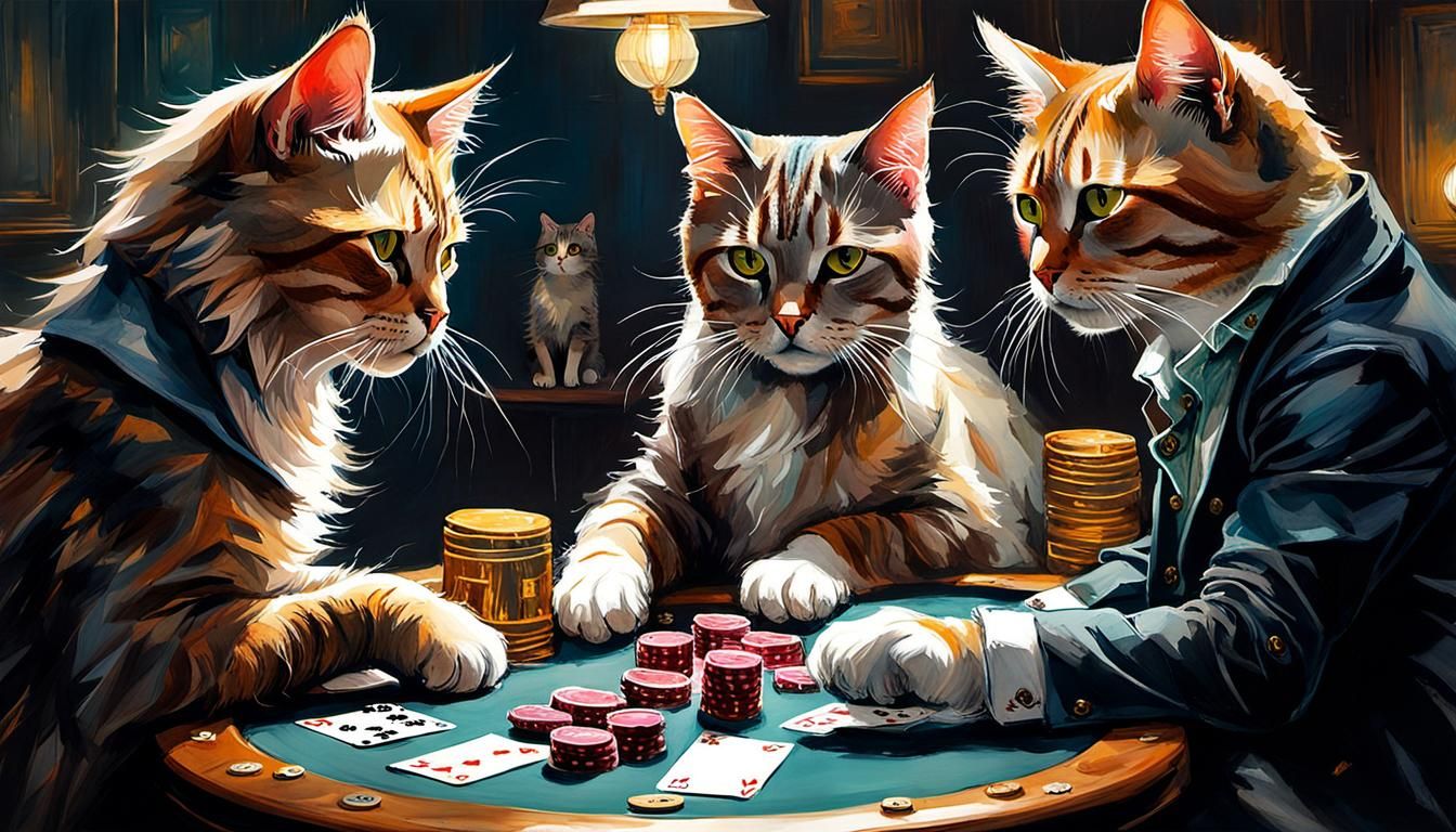 Cats Playing Poker  by @Cam Views