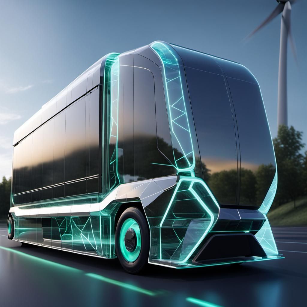 Autonomous Eco cargo truck - AI Generated Artwork - NightCafe Creator