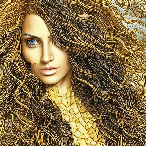Beautifull lifelike realistic full head and shoulders portra...