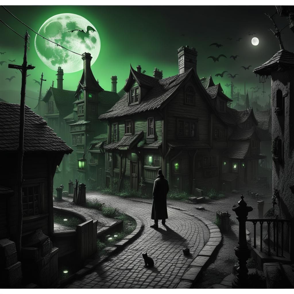 Phantasmagoric haunted village  by @Devers
