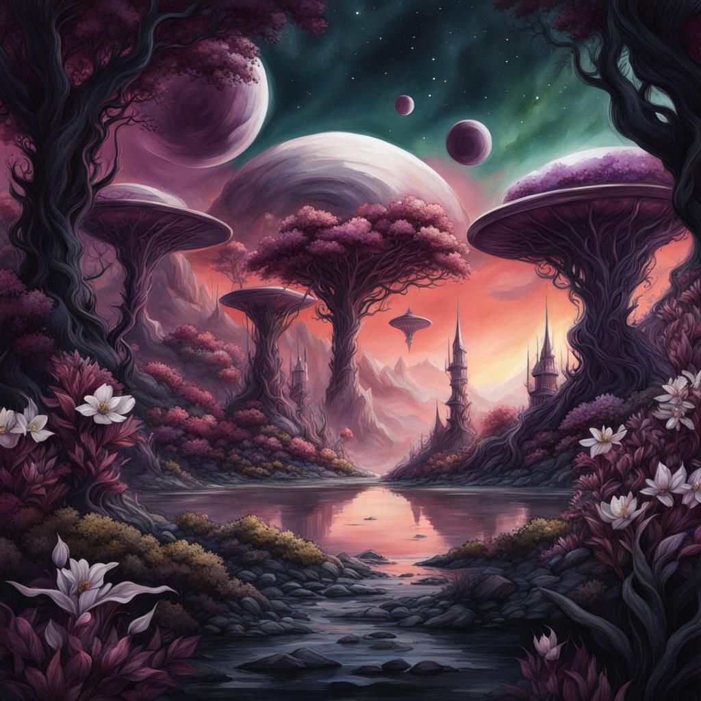 Alien planet - AI Generated Artwork - NightCafe Creator