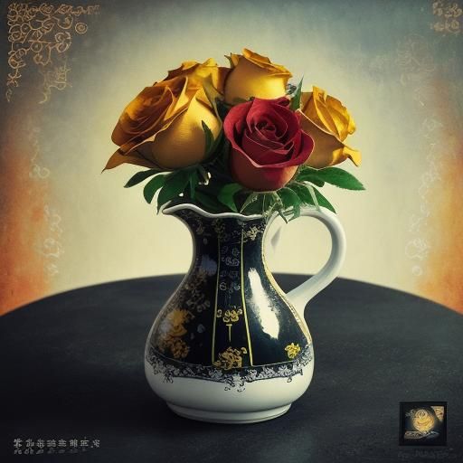 Surreal Chocolate Rose with Model, Salvador Dali Style