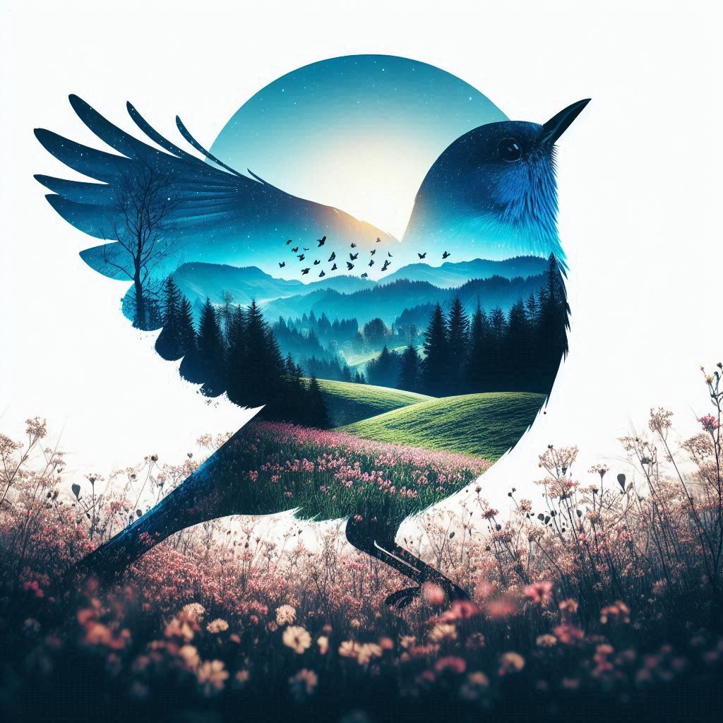 double exposure beautiful fantasy portrait landscape..