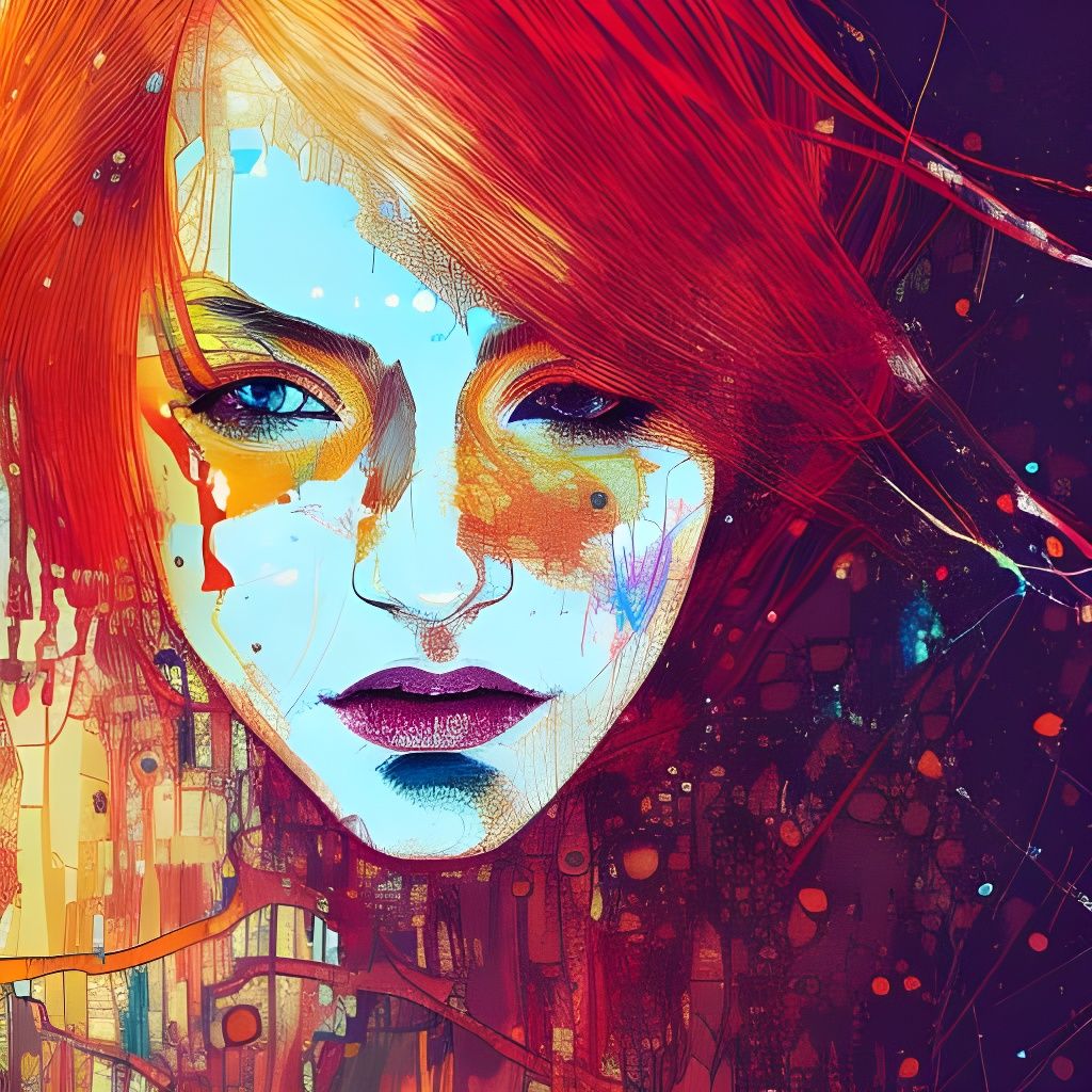 Redhead Woman II, Coherent evolved from Stable Diffusion 1.5