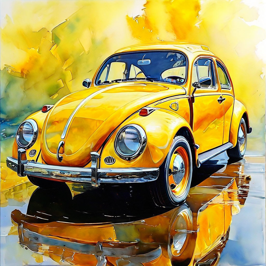 A yellow VW beetle 1968 – PL