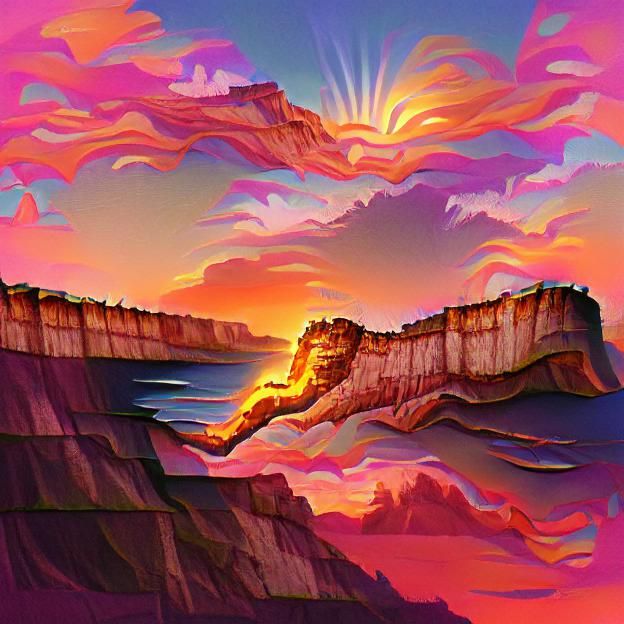 Euphoric cliff sunset