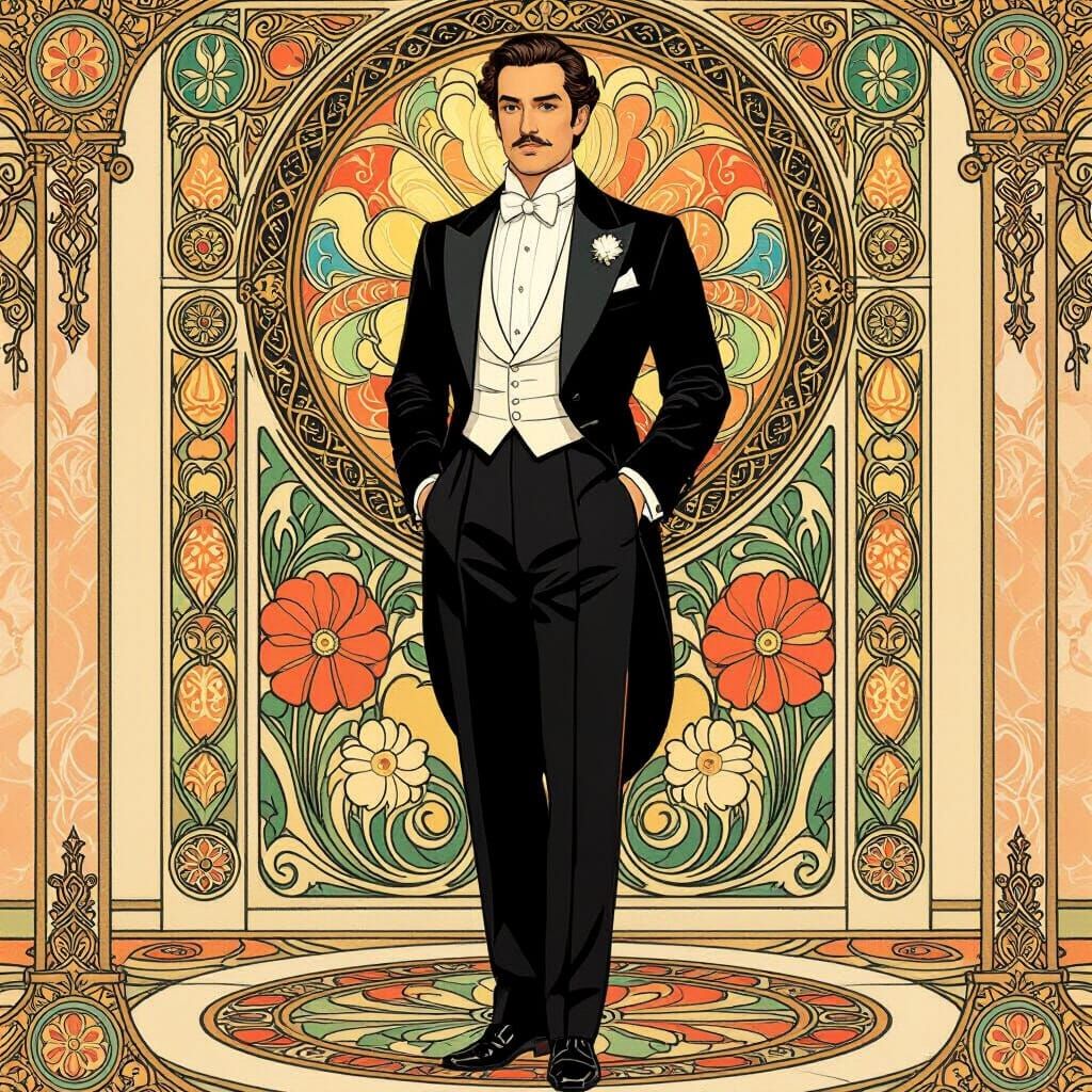 Famous Man in Art Nouveau Style