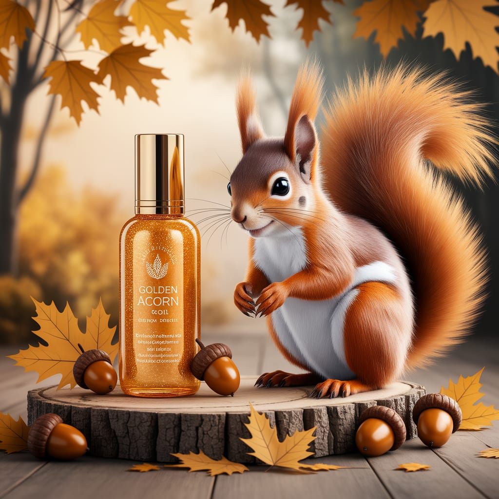 For the Fluffiest Tail — Buy Golden Acorn Oil — Tail Serum For Squirrels  by @ais