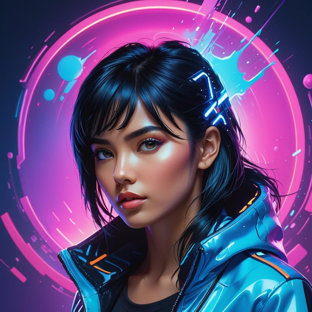 Addyson in blue neon jacket