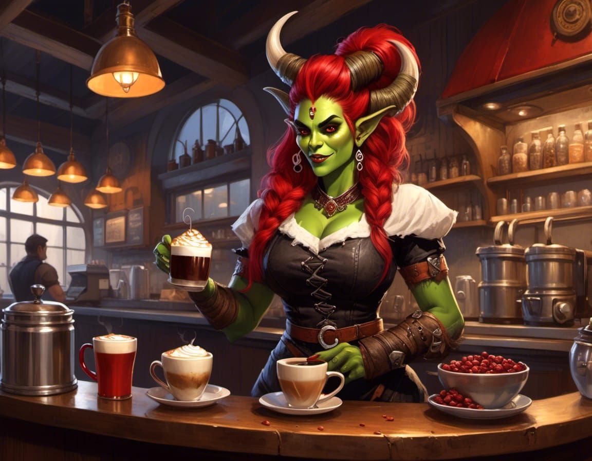 cafe owner of "Legends and Latte"