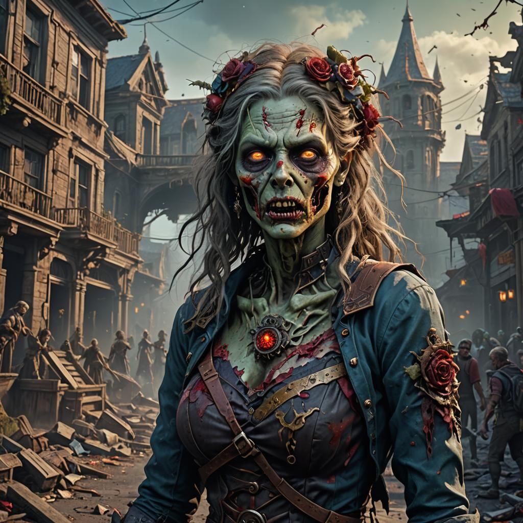 Zombie beautiful lady