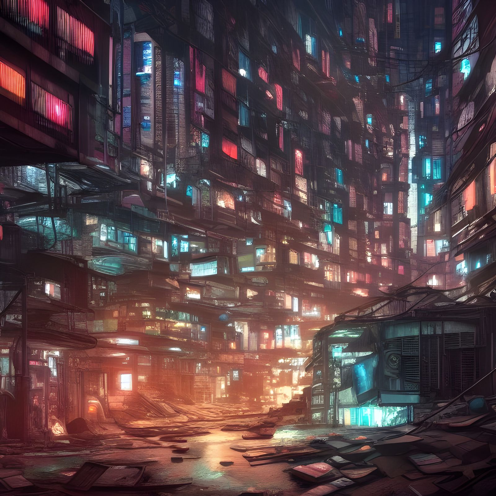 Cyber City - AI Generated Artwork - NightCafe Creator