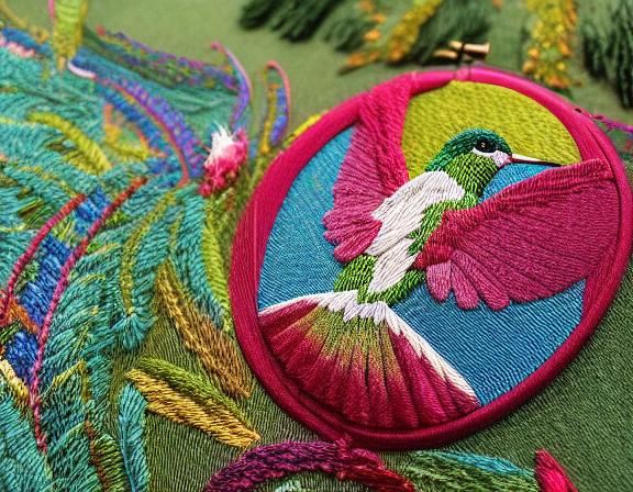 Rising Hummingbird Needlepoint