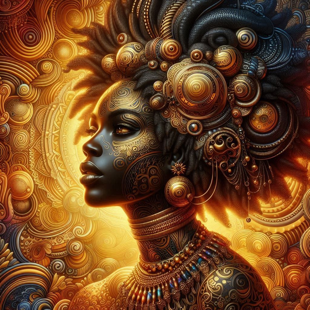 The African Goddess in Zentangle Style