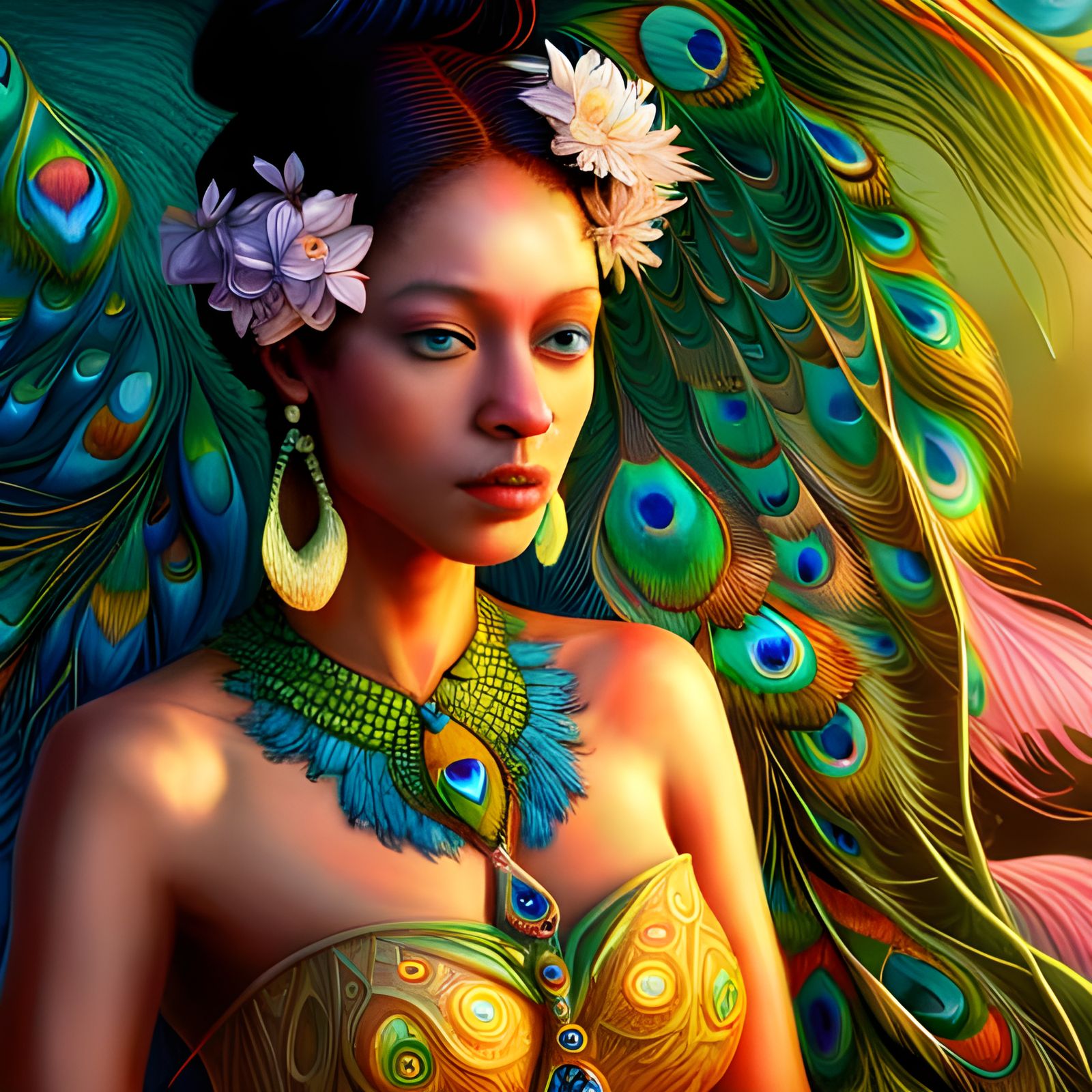 The Peacock Goddess 🦚 - AI Generated Artwork - NightCafe Creator