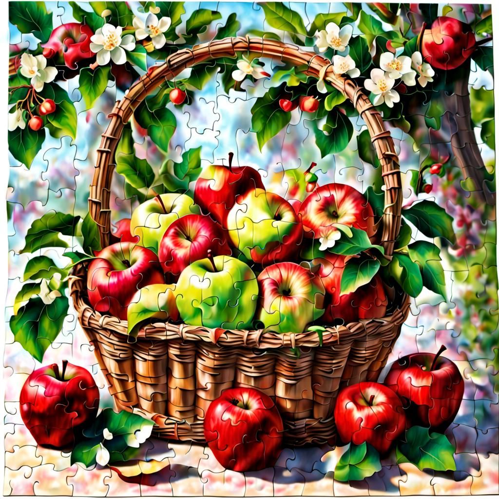 Apple Basket puzzle for grandma  by @FairyJossy