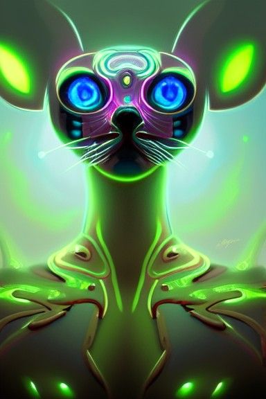 Humanoid Android Cat - AI Generated Artwork - NightCafe Creator