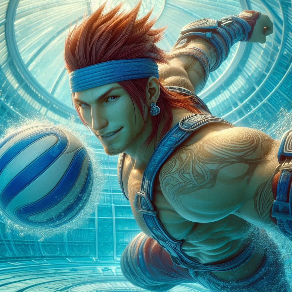 Final fantasy X: Wakka playing blitzball