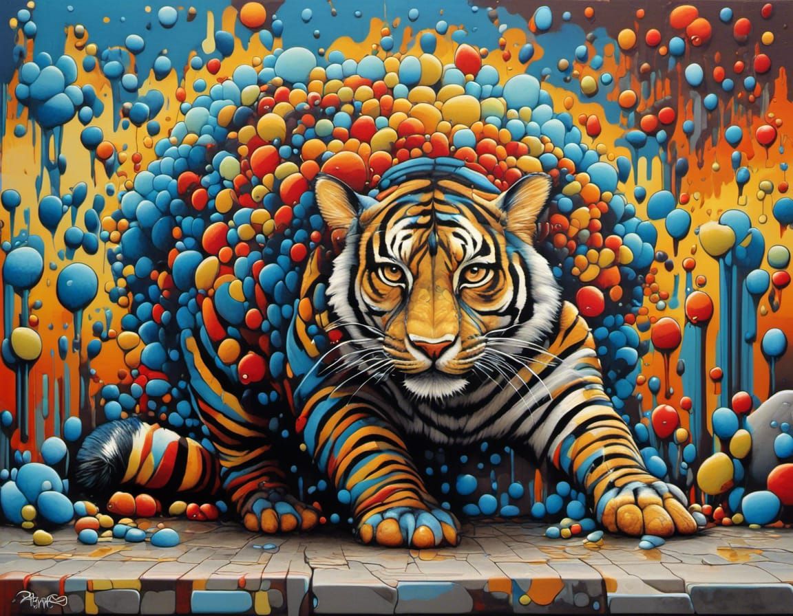 3d tiger graffiti - AI Generated Artwork - NightCafe Creator