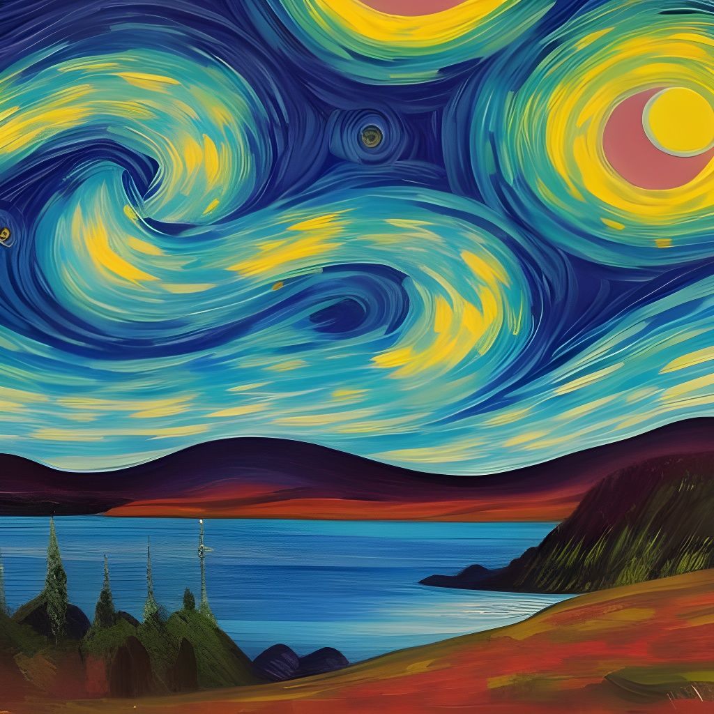 Starry night at the river