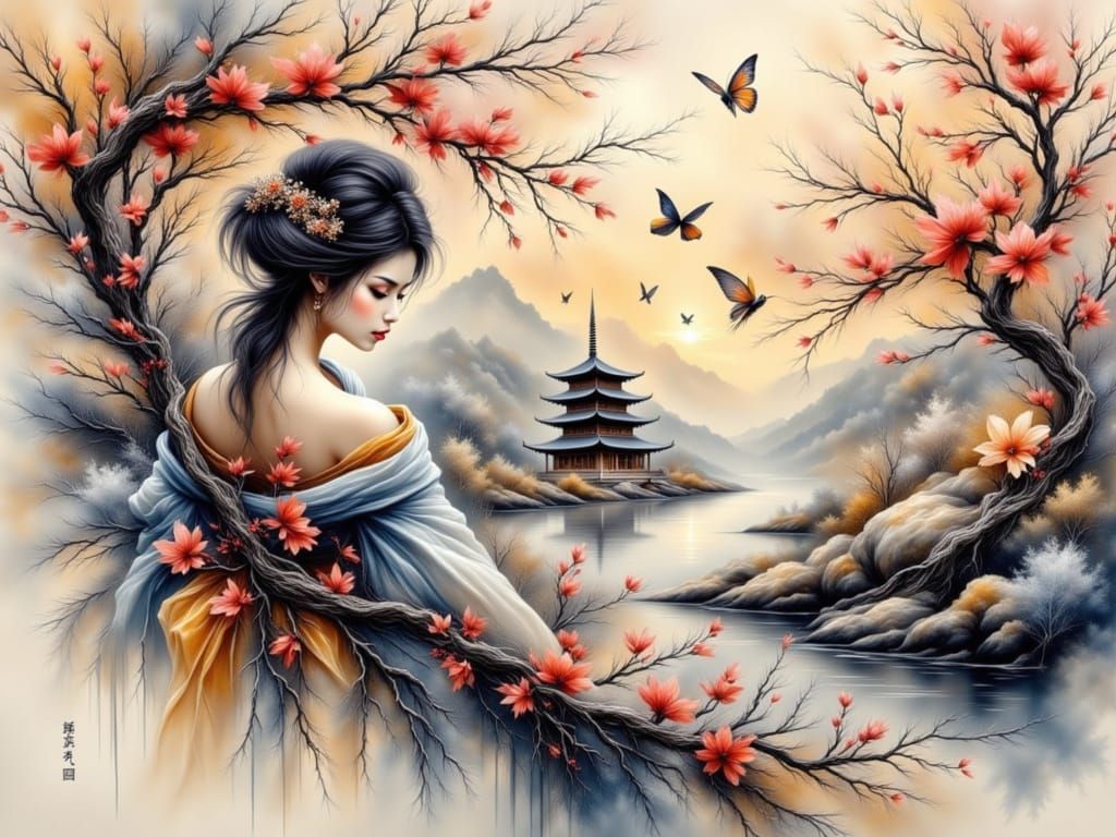 <lora:Abstract Oriental:1.0>