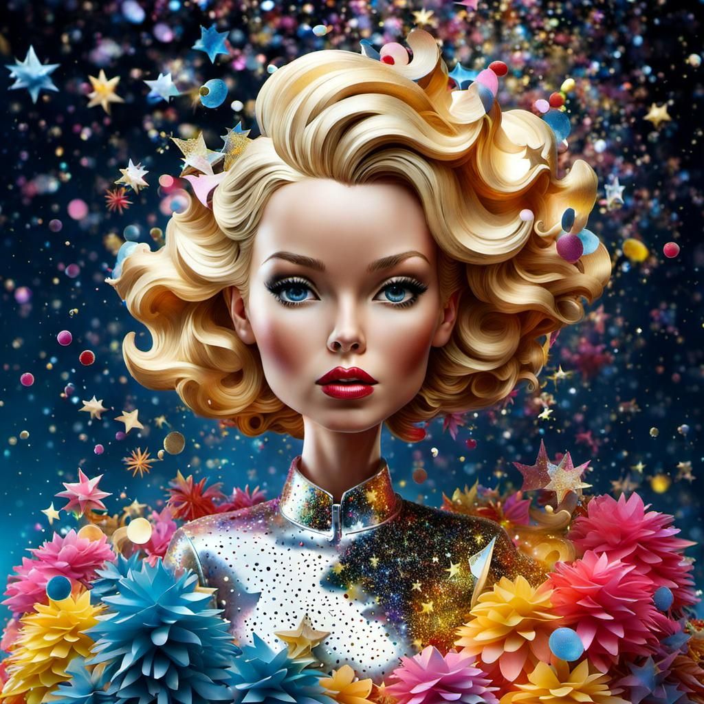 Confetti Bobblehead Fashion Model.